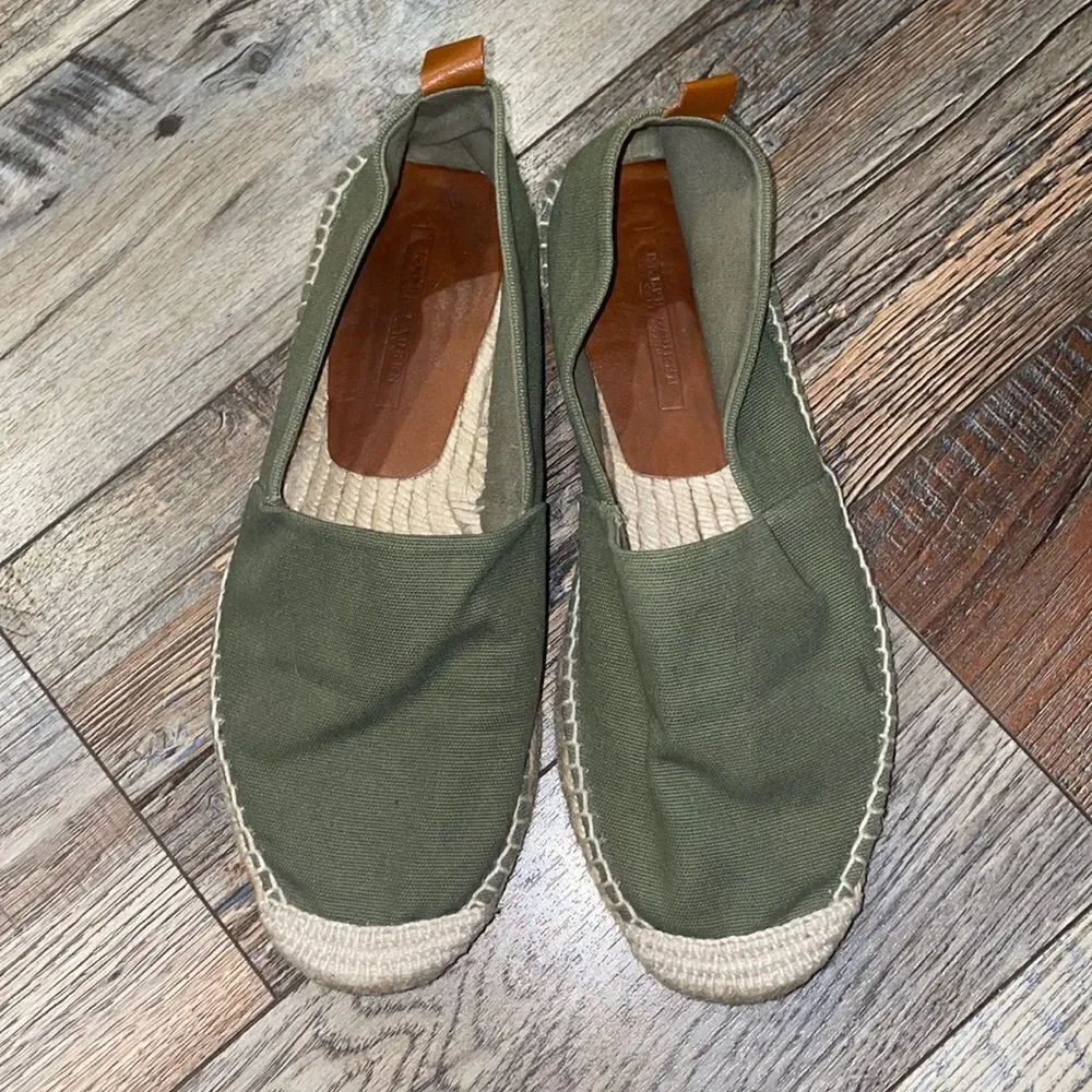 Ralph Lauren Men’s Olive Green Linen Espadrilles